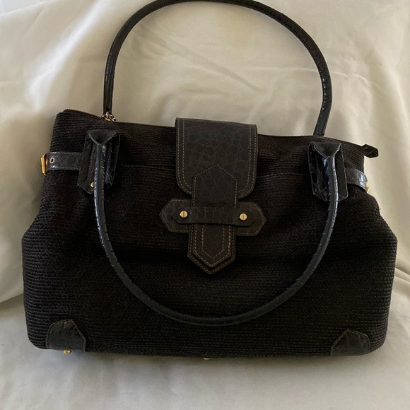 Eric Javits Large Black Shoulder Handbag. - Picture 1 of 6